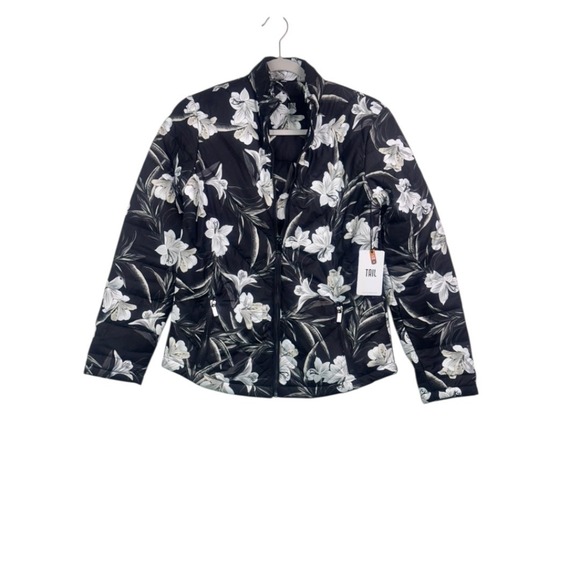 Pony Tails Jackets & Blazers - TAIL Ethereal Blooms Brielle Quilted Golf Jacket UPF50 Black Floral XS NWT